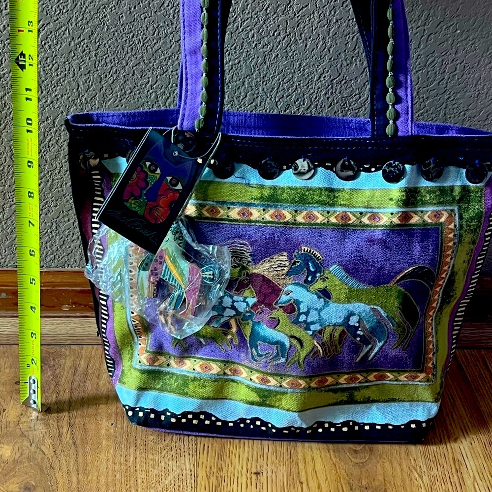 Laurel Burch Artistic Purple and Black Tote - Picture 10 of 10